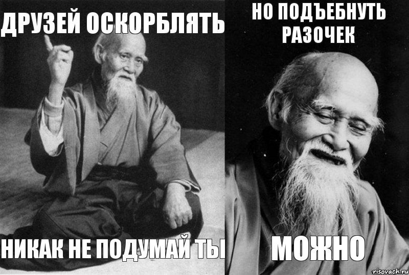 друзей оскорблять никак не подумай ты но подЪебнуть разочек можно, Комикс Мудрец-монах (4 зоны)