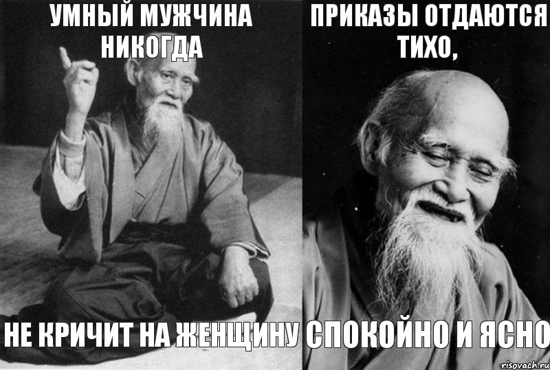 умный мужчина никогда не кричит на женщину приказы отдаются тихо, спокойно и ясно, Комикс Мудрец-монах (4 зоны)