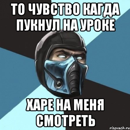 то чувство кагда пукнул на уроке харе на меня смотреть, Мем Саб-Зиро