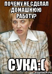 Почему не сделал домашнюю работу? Сука:(, Мем Судья Егорова