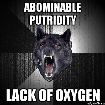 ABOMINABLE PUTRIDITY LACK OF OXYGEN, Мем Сумасшедший волк