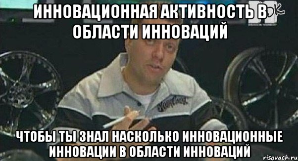 Инновационная активность в области инноваций Чтобы ты знал насколько инновационные инновации в области инноваций, Мем Монитор (тачка на прокачку)