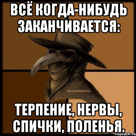 Всё когда-нибудь заканчивается: терпение, нервы, спички, поленья., Мем  Чума