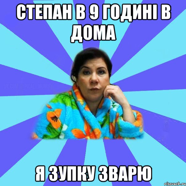 степан в 9 годині в дома я зупку зварю, Мем типичная мама