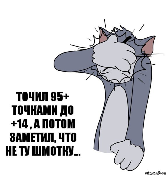 Точил 95+ точками до +14 , а потом заметил, что не ту шмотку..., Комикс Том фэйспалм