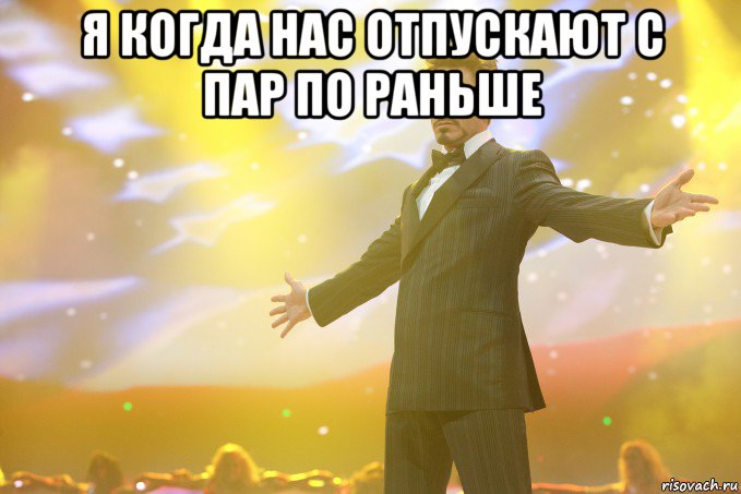 я когда нас отпускают с пар по раньше , Мем Тони Старк (Роберт Дауни младший)