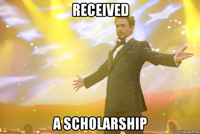 received a scholarship, Мем Тони Старк (Роберт Дауни младший)