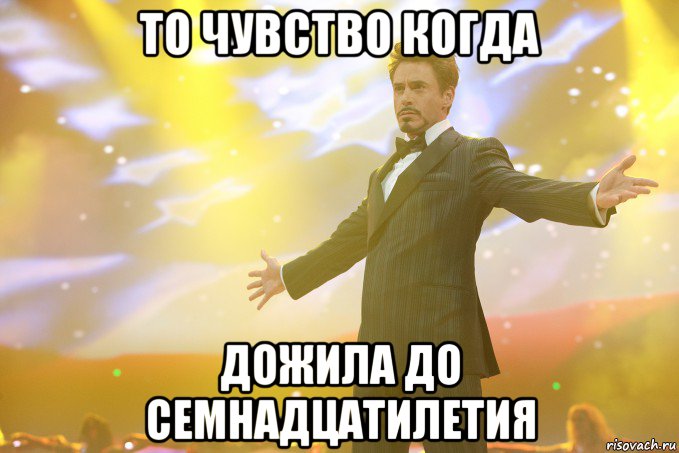 То чувство когда дожила до семнадцатилетия, Мем Тони Старк (Роберт Дауни младший)