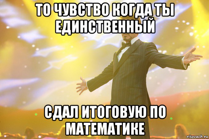 То чувство когда ты единственный сдал итоговую по математике, Мем Тони Старк (Роберт Дауни младший)