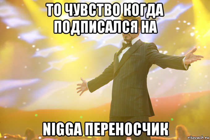 То чувство когда подписался на nigga переносчик, Мем Тони Старк (Роберт Дауни младший)