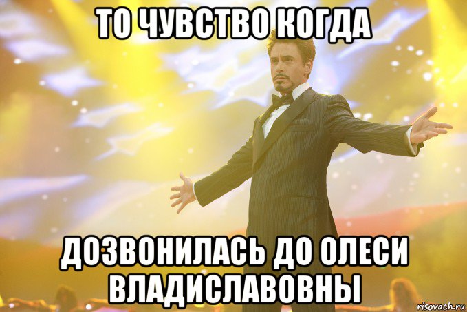 ТО ЧУВСТВО КОГДА ДОЗВОНИЛАСЬ ДО Олеси Владиславовны, Мем Тони Старк (Роберт Дауни младший)