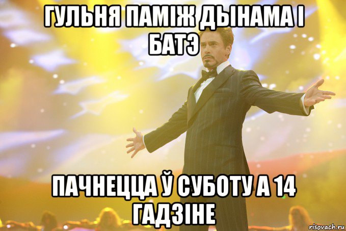 гульня паміж дынама і батэ пачнецца ў суботу а 14 гадзіне, Мем Тони Старк (Роберт Дауни младший)