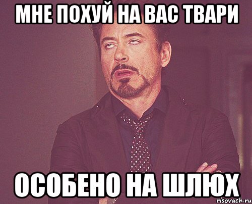 мне похуй на вас твари особено на шлюх, Мем твое выражение лица