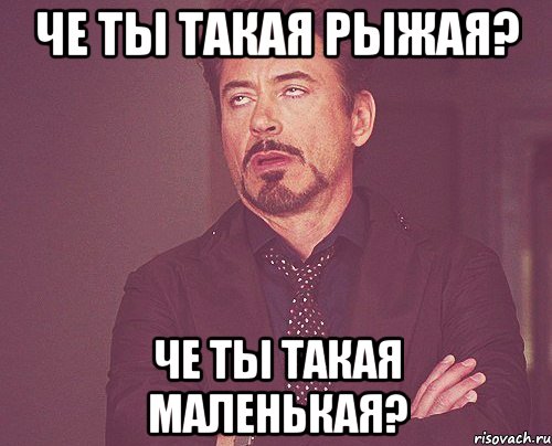 че ты такая рыжая? че ты такая маленькая?, Мем твое выражение лица