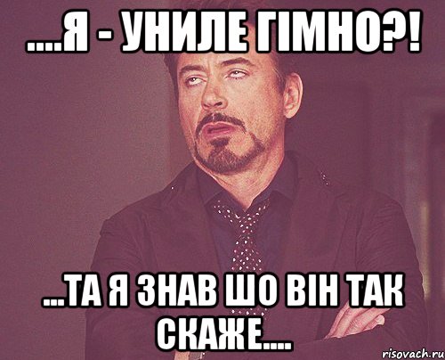 ....я - униле гімно?! ...та я знав шо він так скаже...., Мем твое выражение лица