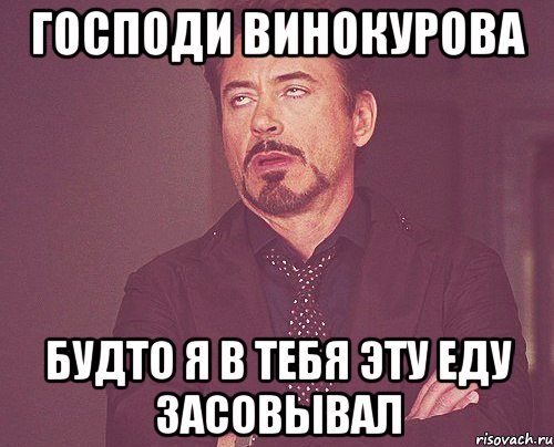 Господи Винокурова Будто я в тебя эту еду засовывал, Мем твое выражение лица