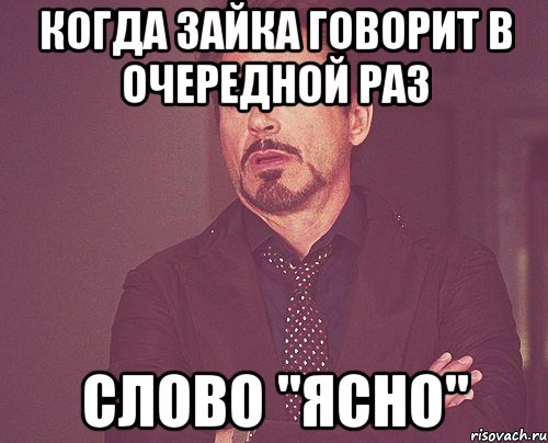 Когда зайка говорит в очередной раз слово "ЯСНО", Мем твое выражение лица