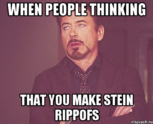 WHEN PEOPLE THINKING THAT YOU MAKE STEIN RIPPOFS, Мем твое выражение лица