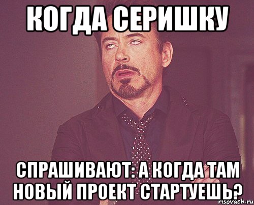 Когда Серишку спрашивают: А когда там новый проект стартуешь?, Мем твое выражение лица