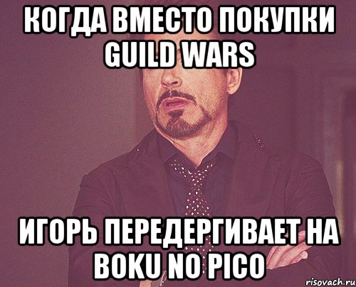 когда вместо покупки guild wars игорь передергивает на Boku no pico, Мем твое выражение лица