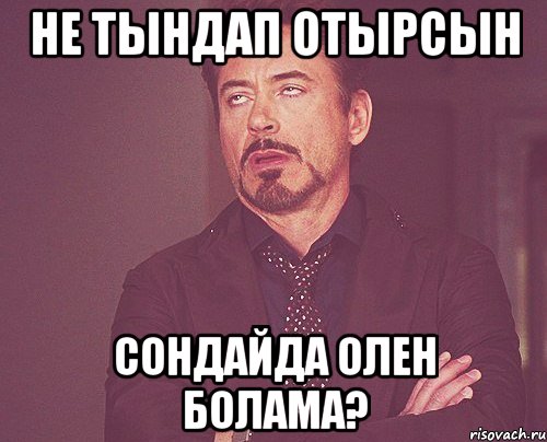 НЕ ТЫНДАП ОТЫРСЫН СОНДАЙДА ОЛЕН БОЛАМА?, Мем твое выражение лица