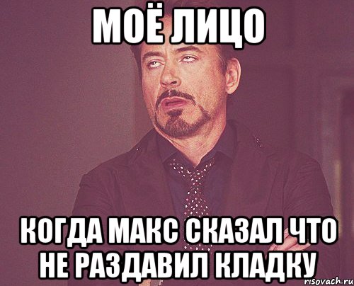 Моё лицо Когда Макс сказал что не раздавил кладку, Мем твое выражение лица