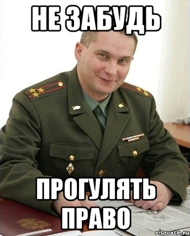 Не забудь прогулять право, Мем Военком (полковник)