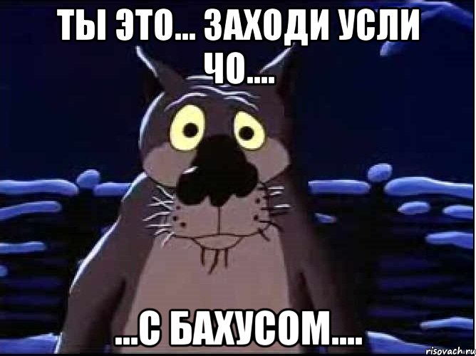 ТЫ ЭТО... ЗАХОДИ УСЛИ ЧО.... ...С БАХУСОМ....