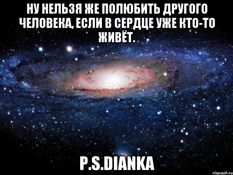 Ну нельзя же полюбить другого человека, если в сердце уже кто-то живёт. P.S.Dianka, Мем Вселенная