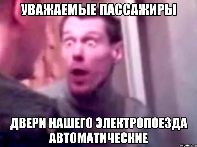 уважаемые пассажиры двери нашего электропоезда автоматические, Мем Запили