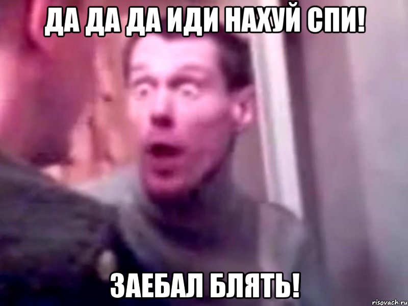 Да да да иди нахуй спи! заебал блять!, Мем Запили