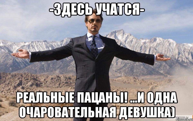 -Здесь учатся- РЕАЛЬНЫЕ ПАЦАНЫ! ...и одна очаровательная девушка), Мем железный человек