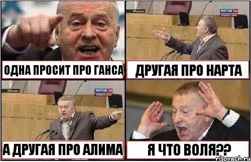 ОДНА ПРОСИТ ПРО ГАНСА ДРУГАЯ ПРО НАРТА А ДРУГАЯ ПРО АЛИМА Я ЧТО ВОЛЯ??, Комикс жиреновский