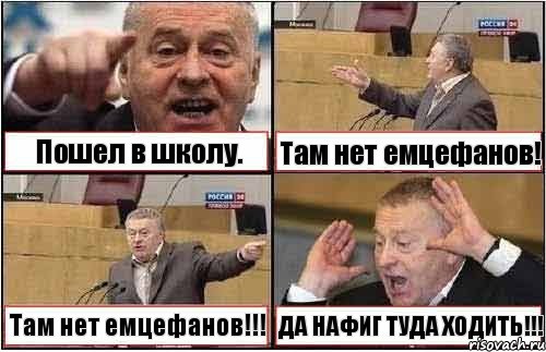 Пошел в школу. Там нет емцефанов! Там нет емцефанов!!! ДА НАФИГ ТУДА ХОДИТЬ!!!, Комикс жиреновский