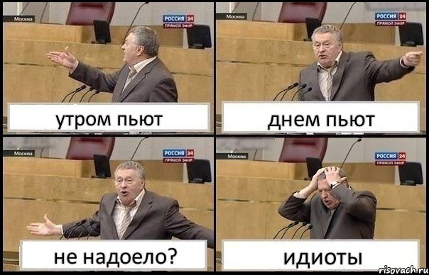 утром пьют днем пьют не надоело? идиоты, Комикс Жирик в шоке хватается за голову