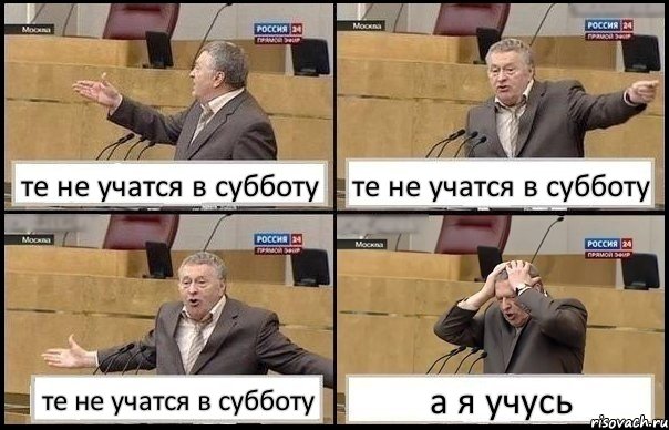 те не учатся в субботу те не учатся в субботу те не учатся в субботу а я учусь, Комикс Жирик в шоке хватается за голову