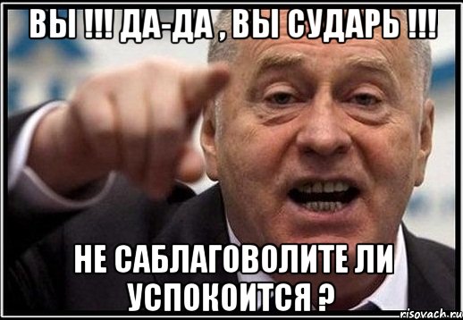 Вы !!! Да-да , вы сударь !!! Не саблаговолите ли успокоится ?