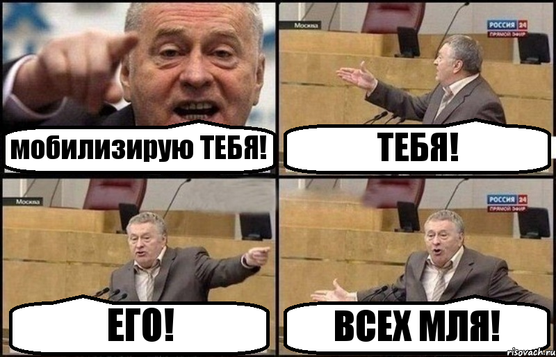 мобилизирую ТЕБЯ! ТЕБЯ! ЕГО! ВСЕХ МЛЯ!, Комикс Жириновский