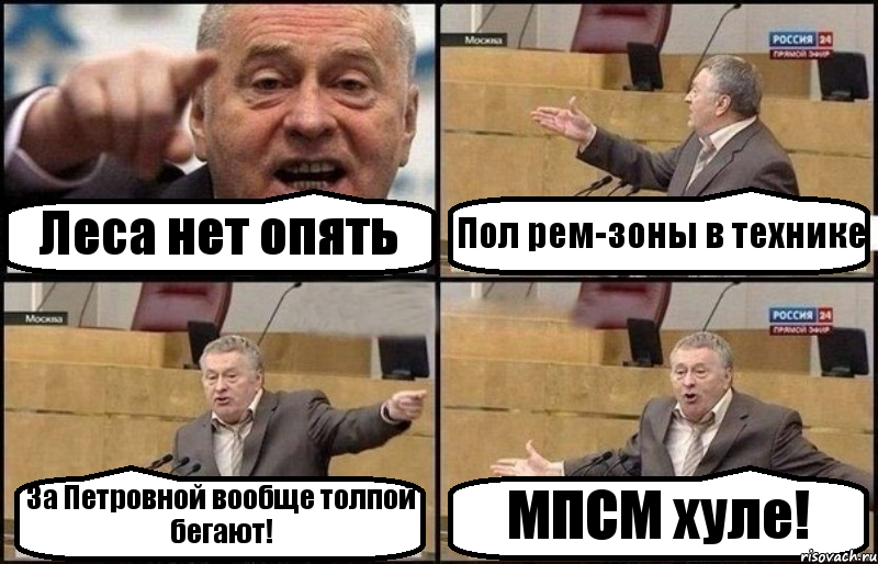 Леса нет опять Пол рем-зоны в технике За Петровной вообще толпой бегают! МПСМ хуле!, Комикс Жириновский