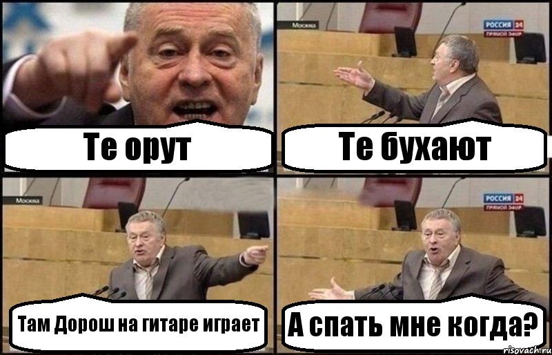 Те орут Те бухают Там Дорош на гитаре играет А спать мне когда?, Комикс Жириновский