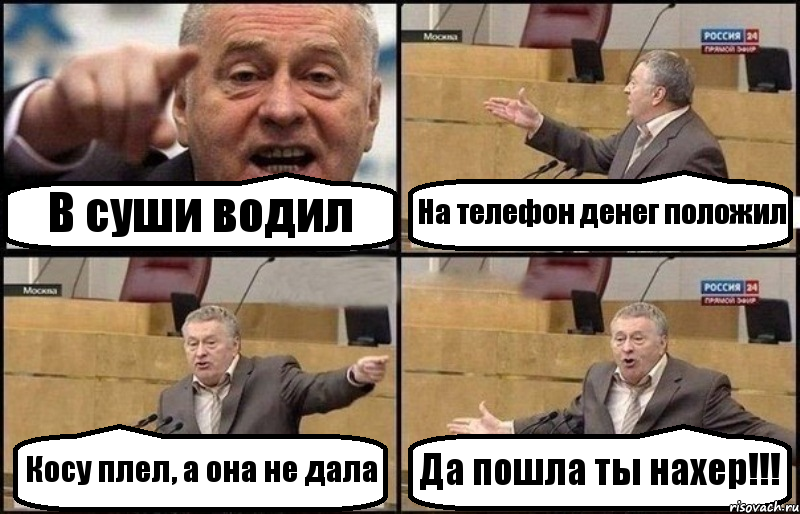 В суши водил На телефон денег положил Косу плел, а она не дала Да пошла ты нахер!!!, Комикс Жириновский