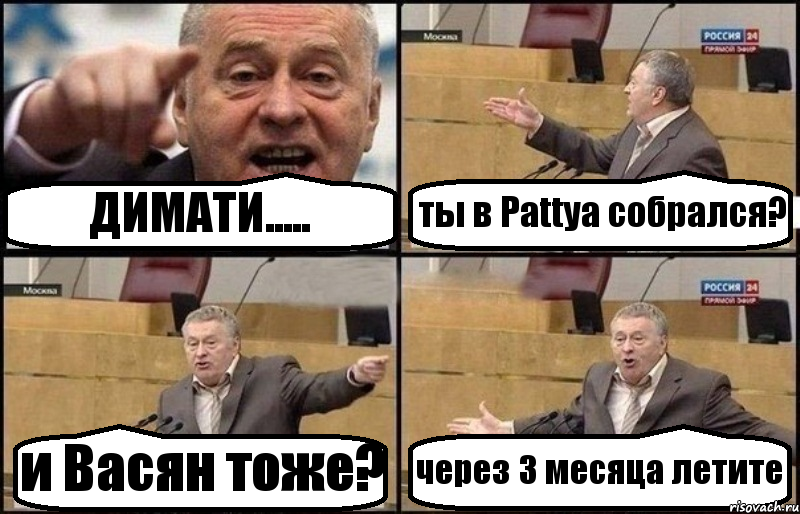 ДИМАТИ..... ты в Pattya собрался? и Васян тоже? через 3 месяца летите, Комикс Жириновский