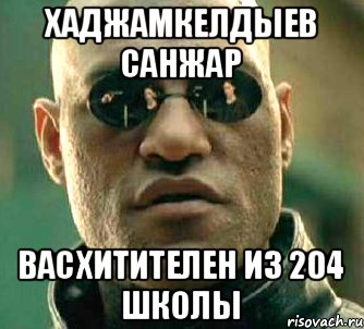 хаджамкелдыев санжар васхитителен из 204 школы, Мем  а что если я скажу тебе