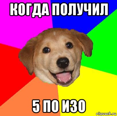 когда получил 5 по изо, Мем Advice Dog