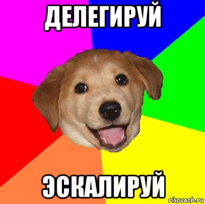 делегируй эскалируй, Мем Advice Dog