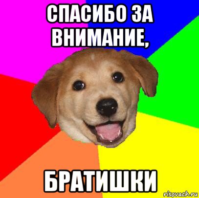 спасибо за внимание, братишки, Мем Advice Dog