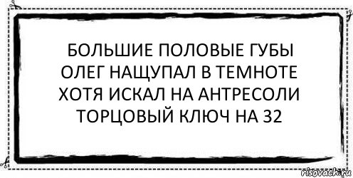 Большие половые губы
Олег нащупал в темноте
Хотя искал на антресоли
Торцовый ключ на 32 , Комикс Асоциальная антиреклама