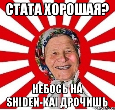 Стата Хорошая? Небось на Shiden-Kai дрочишь, Мем  бабуля