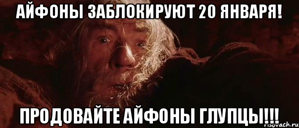 Айфоны заблокируют 20 января! Продовайте айфоны глупцы!!!, Мем бегите глупцы