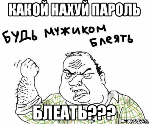 Какой нахуй пароль Блеать???, Мем блять